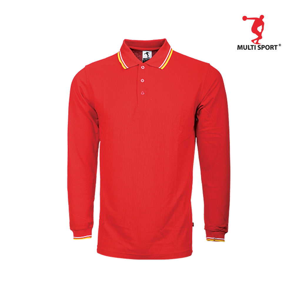 MULTISPORT LONG SLEVEE LACOSTE POLO (RED)