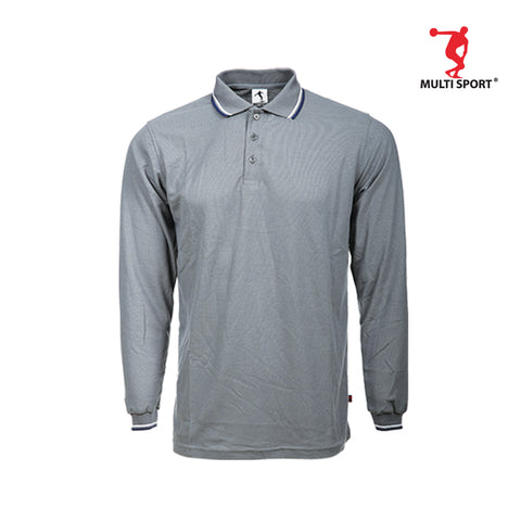 MULTISPORT LONG SLEVEE LACOSTE POLO (CHARCOAL)