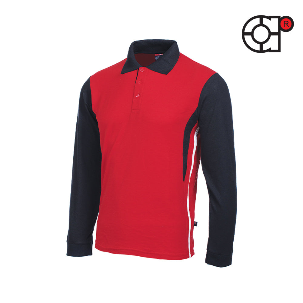 ARORA LONG SLEEVE LACOSTE HONEYCOMB POLO (RED)