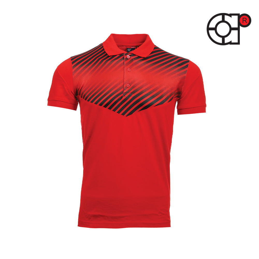 ARORA SHORT SLEEVE SUBLIMATION COTTON POLO (RED)